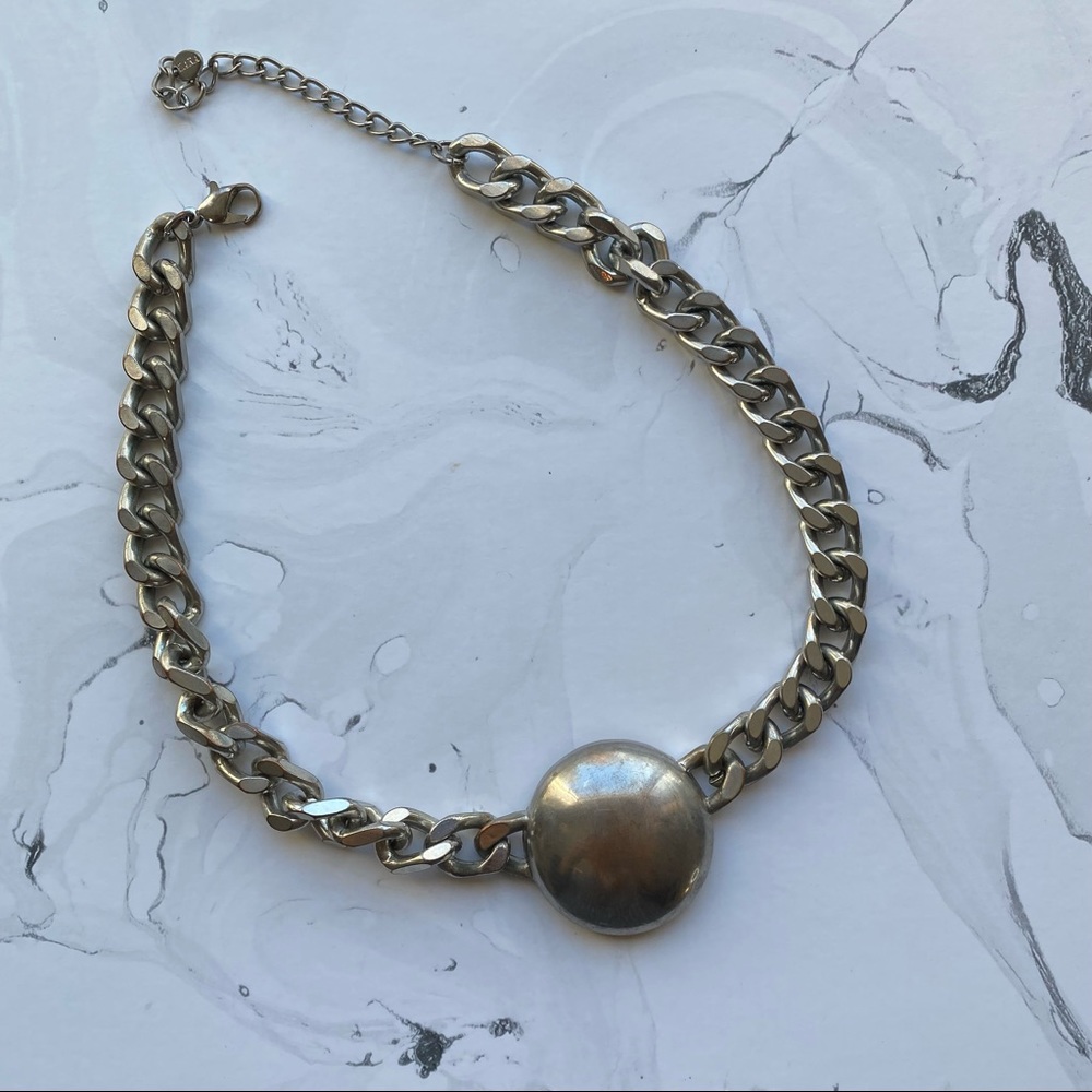 Zara - Silver Statement Necklace - Heavy